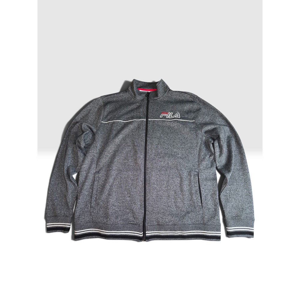 Fila Mens Trustworthy Track Jacket XXL Gray Heather Full Zip Athletic 556936635